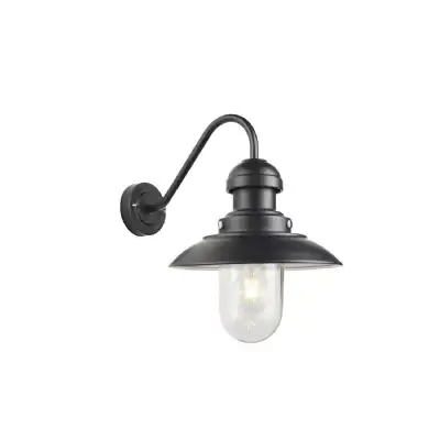 Black Outdoor 1 Wall Light Black Large