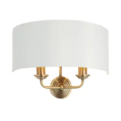 2 Wall Light Antique Brass