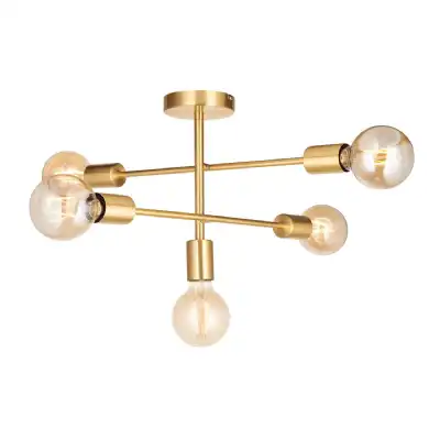 Small 5 Ceiling Light Satin Brass