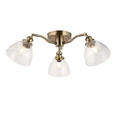 Hansen 3 Ceiling Light Antique Brass