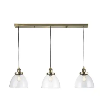3 Pendant Light Antique Brass