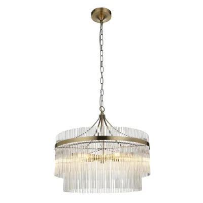 Large 5 Pendant Light Antique Brass