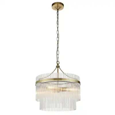 3 Pendant Light Antique Brass