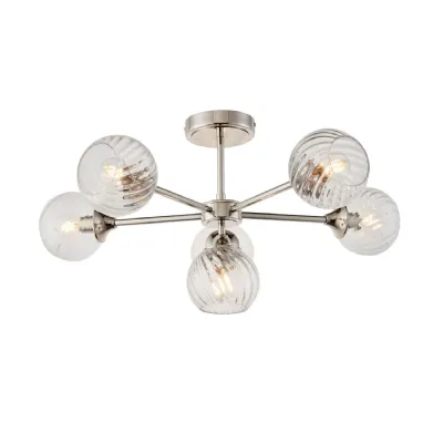 6 Ceiling Light Bright Nickel