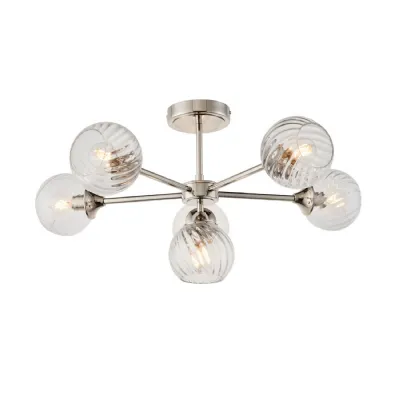 Allegra 6 Ceiling Light Bright Nickel