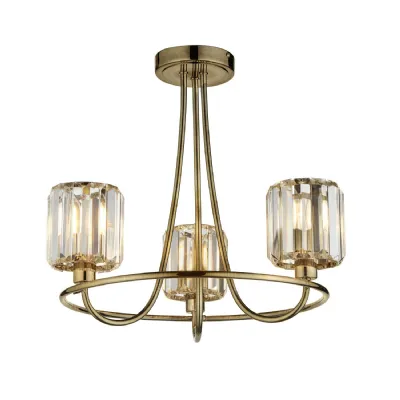 3 Ceiling Light Antique Brass