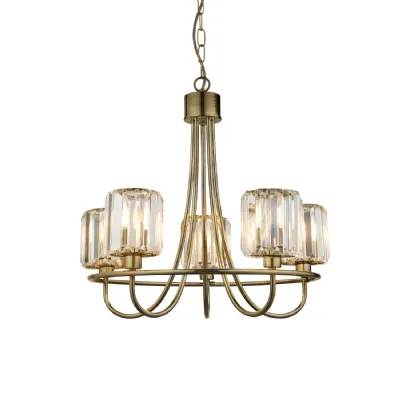 5 Pendant Light Antique Brass
