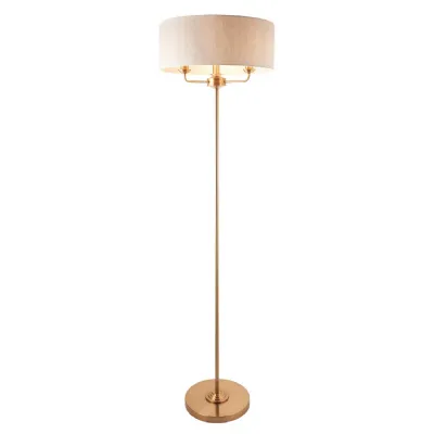 Highclere 3 Floor Lamp Vintage Brass