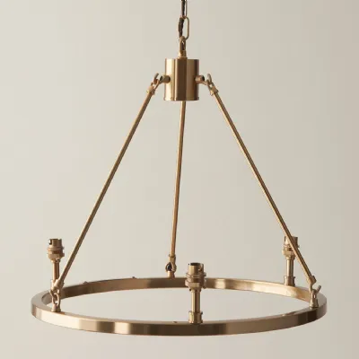 3 Pendant Light Metal Fitting Brushed Aged Brass Finish