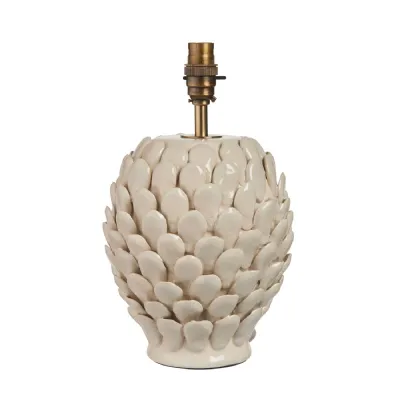 Leaf Table Lamp Base Ivory Crackle Small