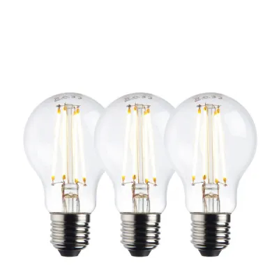 E27 LED Filament GLS (3pk) Clear Glass
