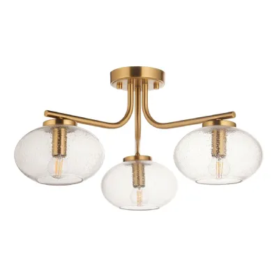 3 Light 3 Ceiling Light Warm Brass