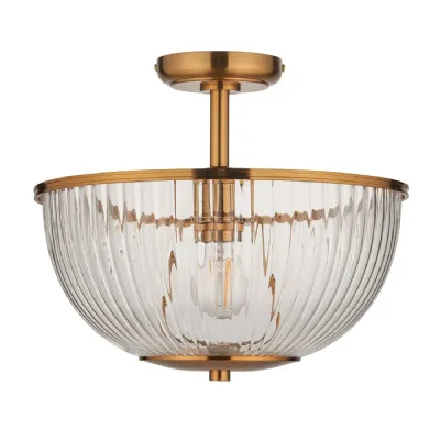 Somerset Bowl Ceiling Light Vintage Brass