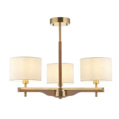 Heathcliff 3 Ceiling Light Brushed Aged Brass