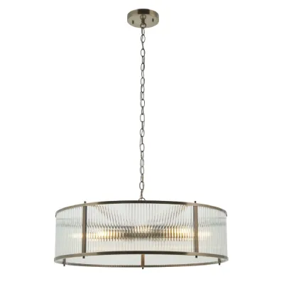 8 Light 8 Pendant Light Antique Brass