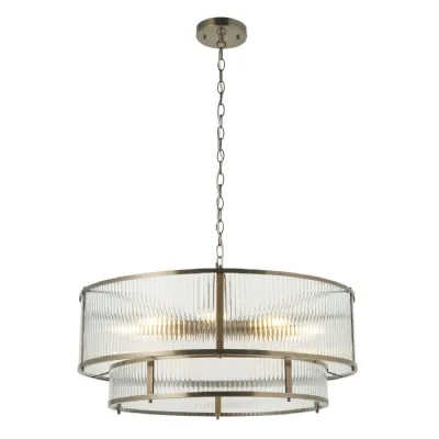 Ridgeton 8 Tiered Pendant Light Antique Brass