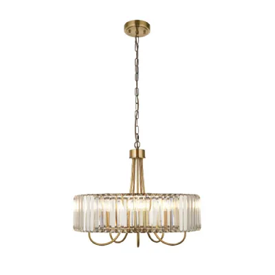 5 Light 5 Pendant Light Antique Brass