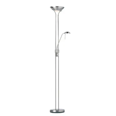 Satin Chrome 2 Light Floor Lamp
