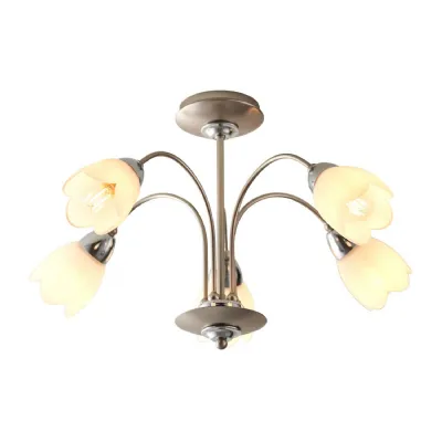 Petal 5 Ceiling Lamp Satin Chrome