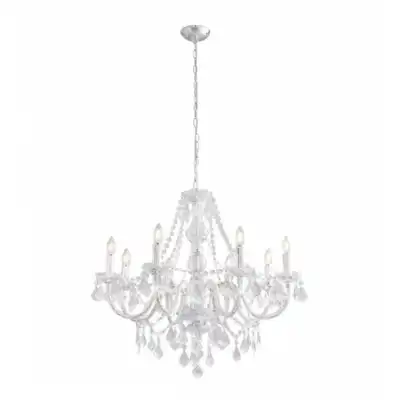 Chrome Plated Clear Glass 8 Pendant Light 248.5 x 78cm