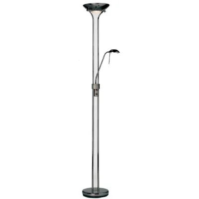Black Chrome 2 Light Floor Lamp