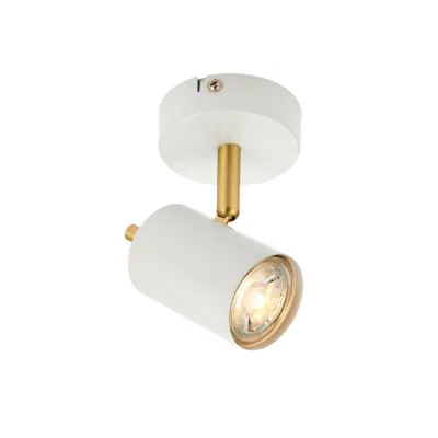 Brushed Brass Matt White Spot Lamp