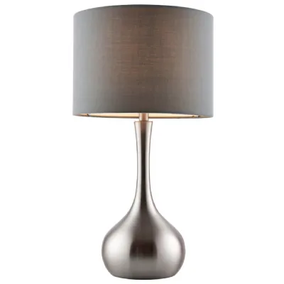 Piccadilly Table Lamp Nickel And Dark Grey