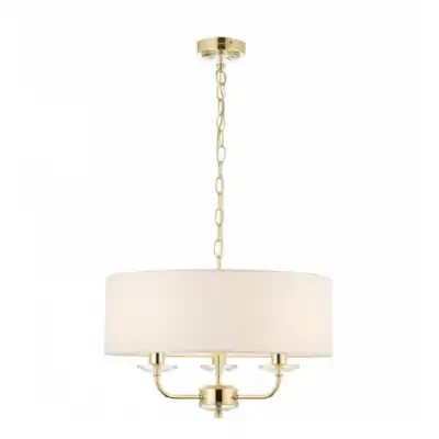 Antique Brass Cylindrical Top 3 Pendant Light
