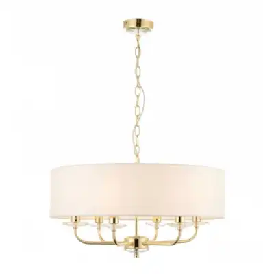 Antique Brass Cylindrical Top 6 Pendant Light