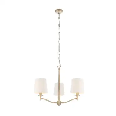 Antique Brass White Ortona 3 Pendant Light