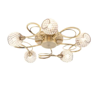 Aherne 5 Ceiling Lamp Antique Brass