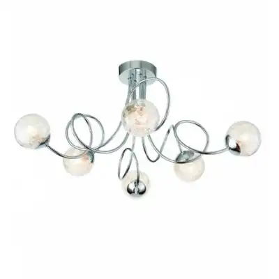 Chrome Clear Glass Shaded 6 Ceiling And Wall Light