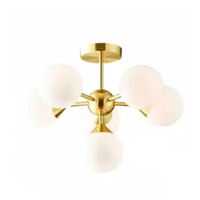 6 Brushed Gold Globe Shape Sphere Pendant Ceiling Light