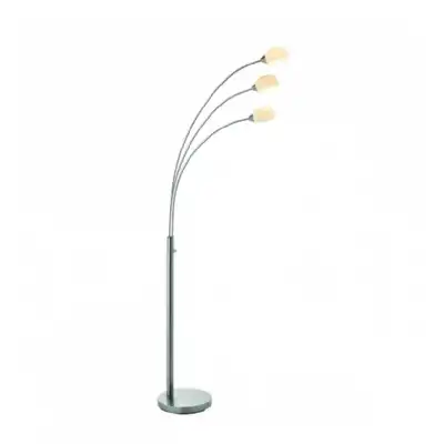 Satin Nickel Warm White Glass Floor Lamp