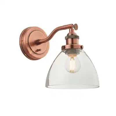 Copper Clear Glass Wall Light Copper