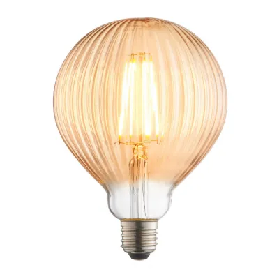 Ribb Bulb Amber Glass