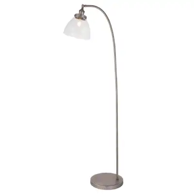 Glass Silver 1 Floor Light Brushed Silver