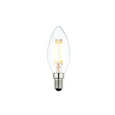E14 LED Filament Candle 98x35mm Clear Glass