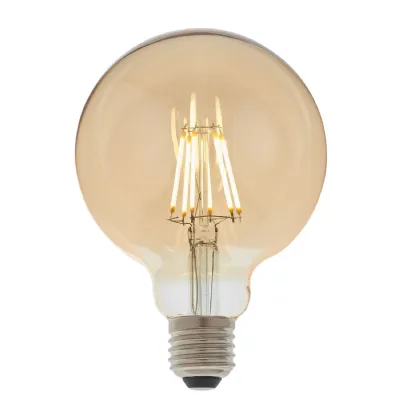 E27 LED Filament Globe 135x95mm Amber 6W