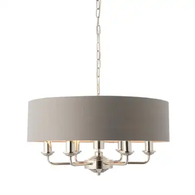 Nickel 6 Pendant Light Nickle And Charcoal