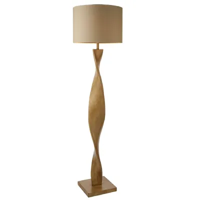 Lamp Wooden Twisted Floor Lamp
