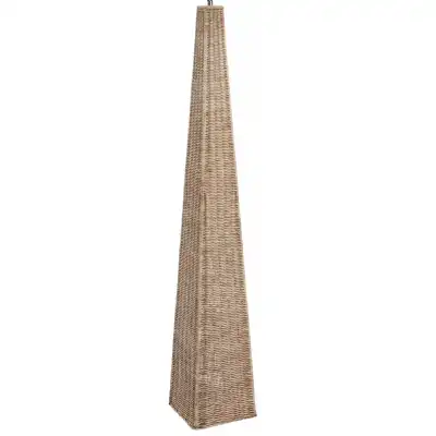 Antique Cream Wash Rattan Pyramid Shaped Floor Lamp Base