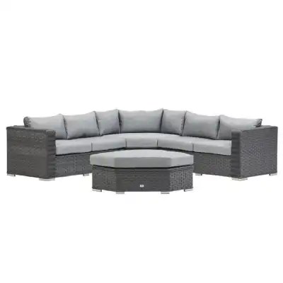 Homely Rattan Corner Day Bed Sofa Set in Grey