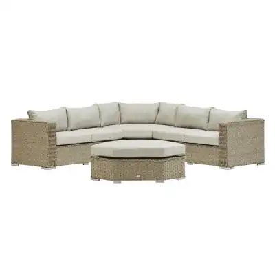 Homely Rattan Corner Day Bed Sofa Set in Natural