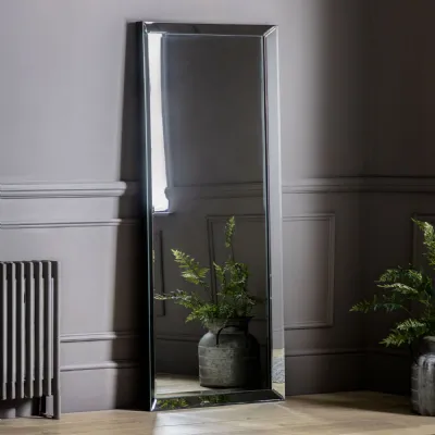 Large Rectangular Mirrored Glass Leaner Floor Mirror
