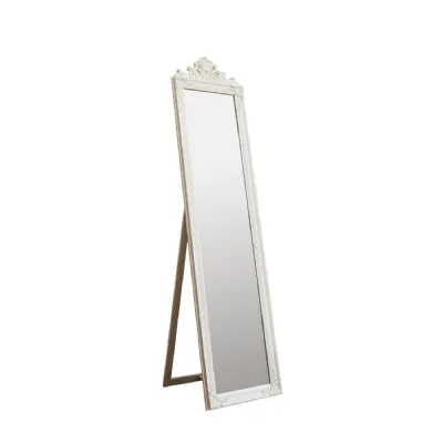 Lambeth Wood Cheval Mirror White 1790x455mm