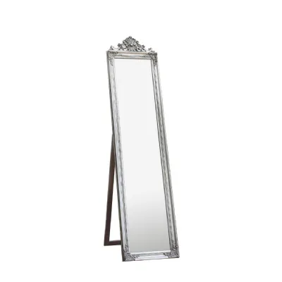 Lambeth Wood Cheval Mirror Silver 1790x455mm