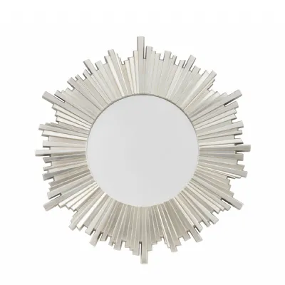 Antique Silver Starburst Round Wall Mirror 100cm Diameter