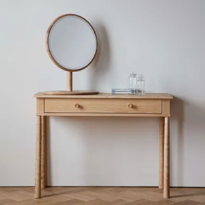 Small Nordic Oak 1 Drawer Dressing Table Desk 120cm Wide
