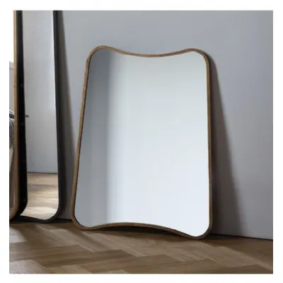 Gold Rectangular Curved Edge Mirror